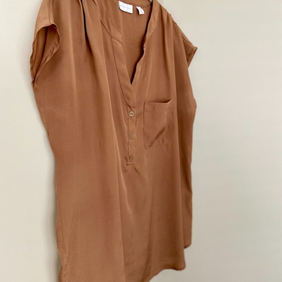 NY&C Caramel Blouse Top [M] - Picture 2 of 4